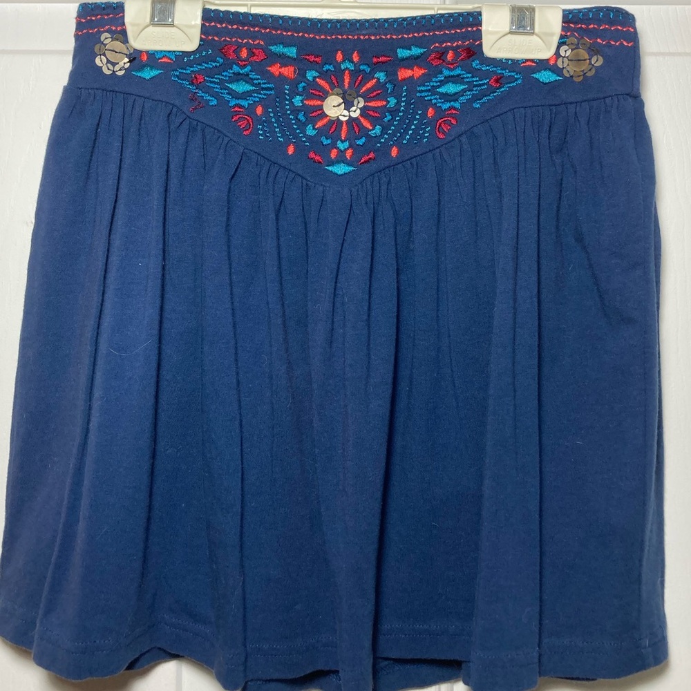 “I Love H-81” Blue mini skirt